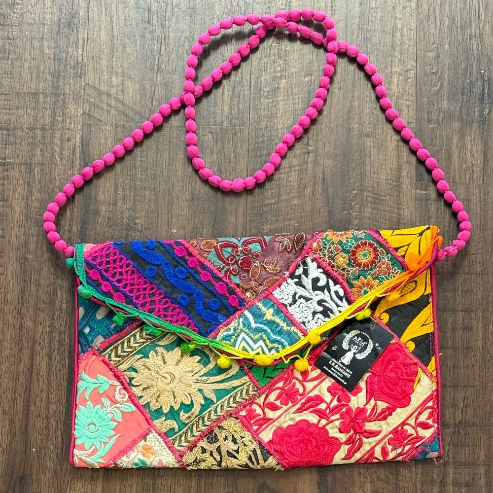 Aria handmade rainbow crossbody from Greece